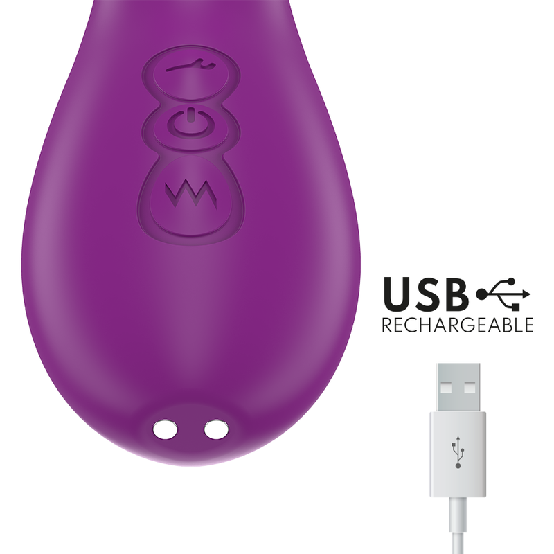 INTENSE - APOLO VIBRADOR MULTIFUNCIÓN RECARGABLE 7 VIBRACIONES CON LENGUA OSCILANTE MORADO - Imagen 6