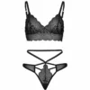LEG AVENUE - SET 2 PIEZAS CON TANGA DOBLE TIRANTA S/M NEGRO - Imagen 4