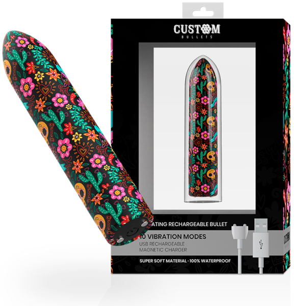 CUSTOM BULLETS - BALA RECARGABLE SKULL 10 INTENSIDADES - Imagen 2