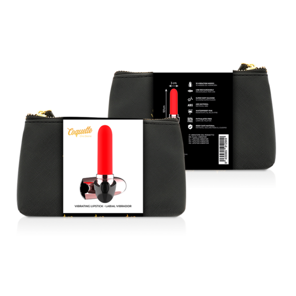 COQUETTE CHIC DESIRE - PINTALABIOS VIBRADOR RECARGABLE LUXE NEGRO / GOLD - Imagen 2
