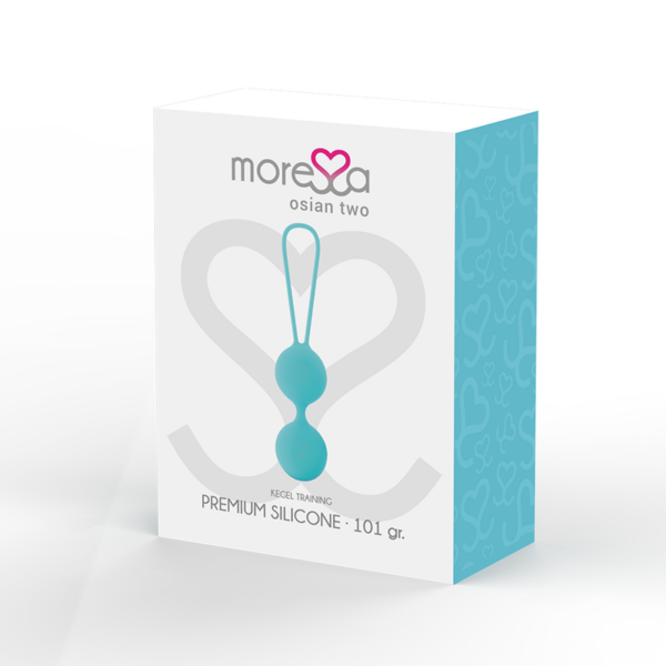 MORESSA - OSIAN TWO ENTRENAMIENTO SUELO PELVICO 101gr PREMIUM SILICONA TURQUESA - Imagen 3