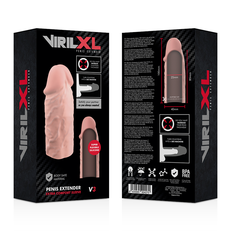 VIRILXL - EXTENSION DE PENE LIQUID SILICONE V3 NATURAL - Imagen 9