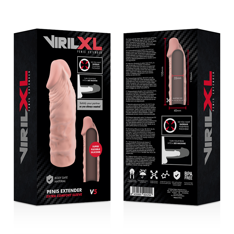 VIRILXL - EXTENSION DE PENE LIQUID SILICONE V5 NATURAL - Imagen 9
