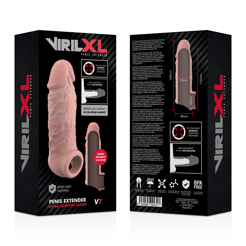 VIRILXL - EXTENSION DE PENE LIQUID SILICONE V7 NATURAL - Imagen 9