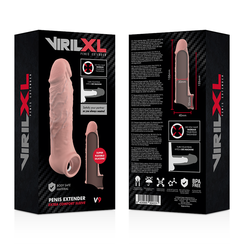 VIRILXL - EXTENSION DE PENE LIQUID SILICONE V9 NATURAL - Imagen 9