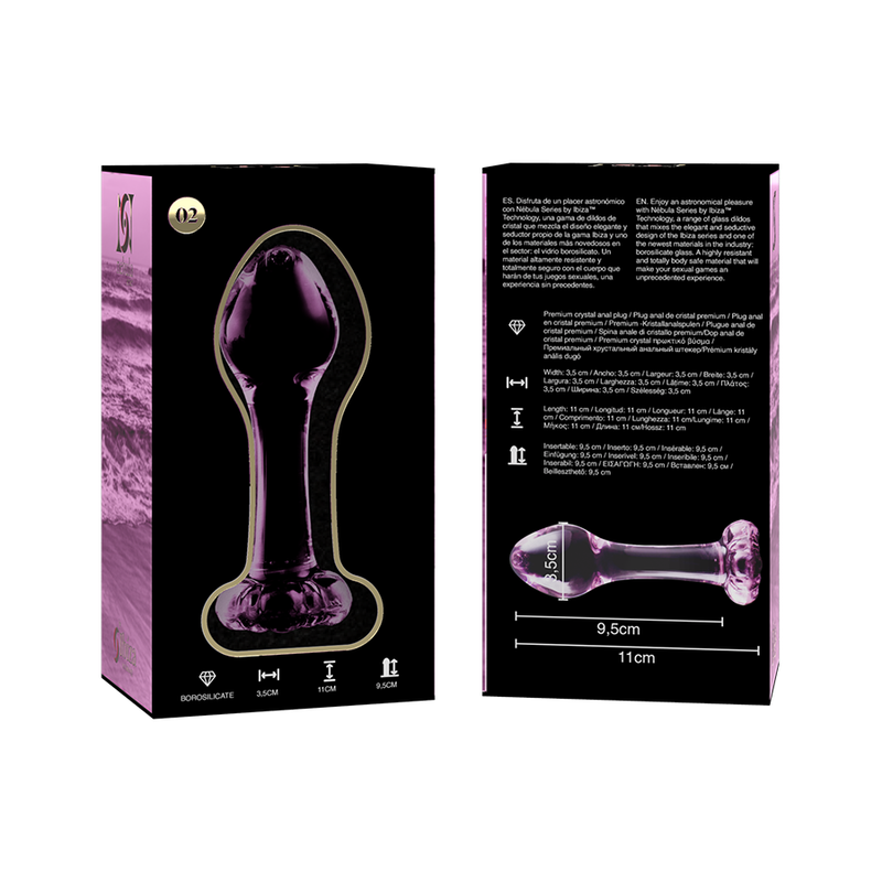 NEBULA SERIES BY IBIZA - MODELO 2 PLUG CRISTAL ROSA 11 CM -O- 3.5 CM - Imagen 6