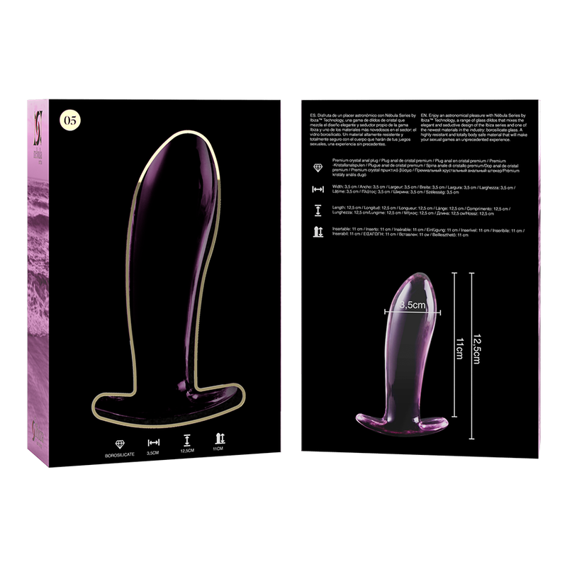 NEBULA SERIES BY IBIZA - MODELO 5 PLUG CRISTAL ROSA 12.5 CM -O- 3.5 CM - Imagen 6