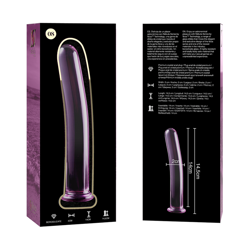 NEBULA SERIES BY IBIZA - MODELO 8 DILDO CRISTAL ROSA 14.5 CM -O- 2 CM - Imagen 6