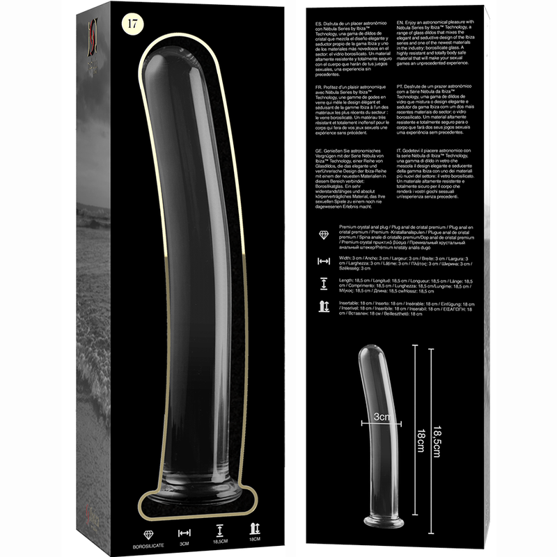 NEBULA SERIES BY IBIZA - MODELO 17 DILDO CRISTAL TRANSPARENTE 18.5 CM -O- 3 CM - Imagen 6
