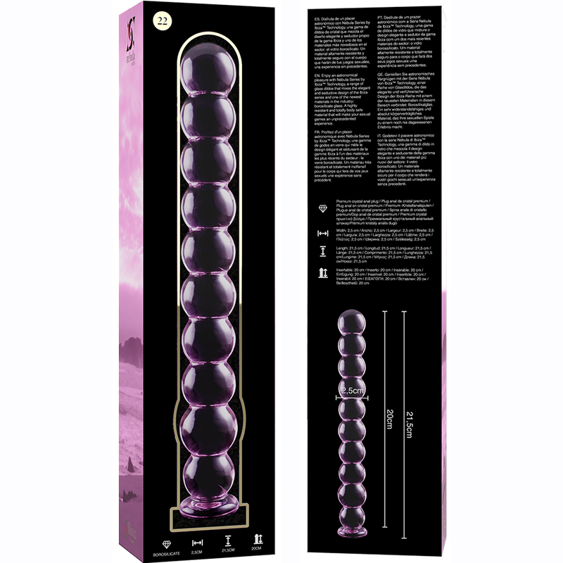 NEBULA SERIES BY IBIZA - MODELO 22 DILDO CRISTAL ROSA 21.5 CM -O- 2.5 CM - Imagen 6