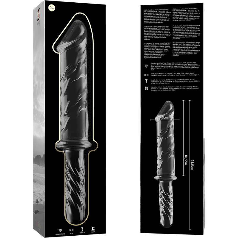 NEBULA SERIES BY IBIZA - MODELO 24 DILDO CRISTAL TRANSPARENTE 28.5 CM -O- 5 CM - Imagen 6