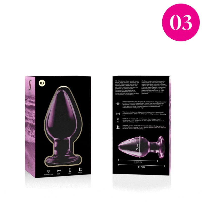 NEBULA SERIES BY IBIZA - MODELO 3 PLUG CRISTAL ROSA 11 CM -O- 5 CM - Imagen 4