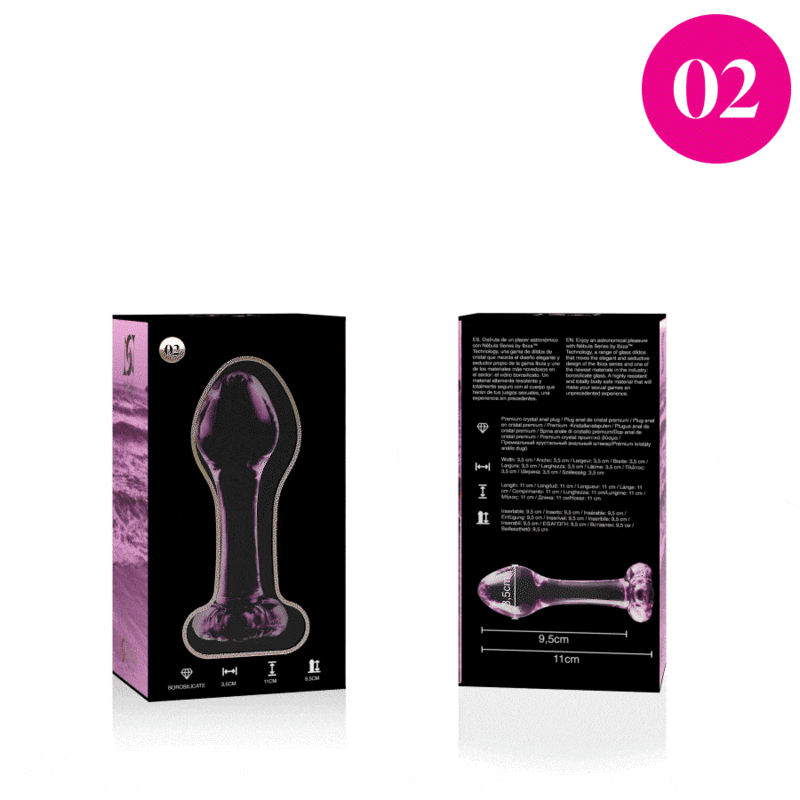 NEBULA SERIES BY IBIZA - MODELO 2 PLUG CRISTAL ROSA 11 CM -O- 3.5 CM - Imagen 4