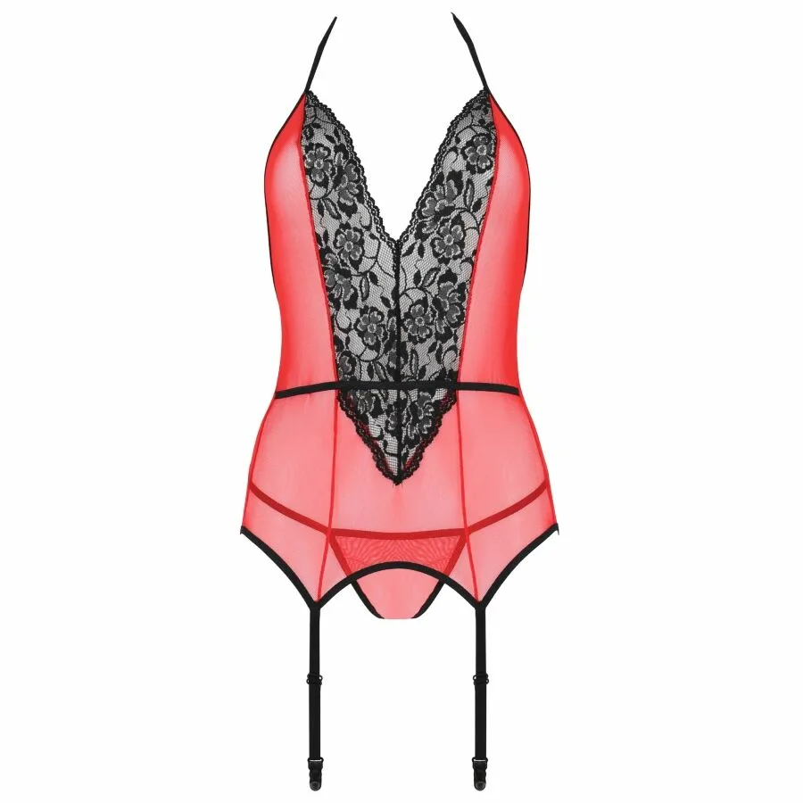 PASSION - PEONIA CORSET EROTIC LINE ROJO S/M - Imagen 4