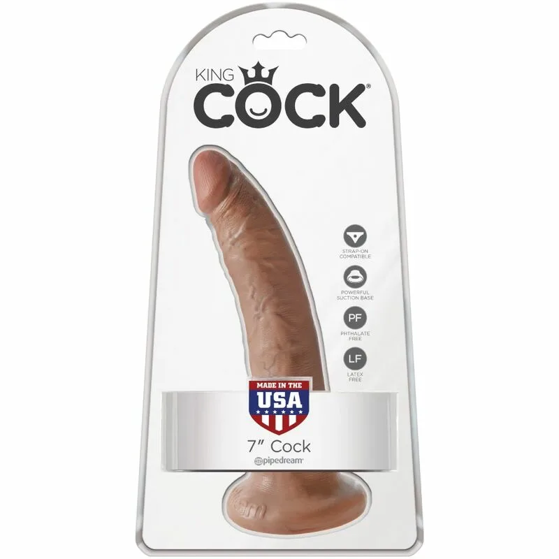 KING COCK - PENE REALÍSTICO 17.5 CM CARAMELO - Imagen 5