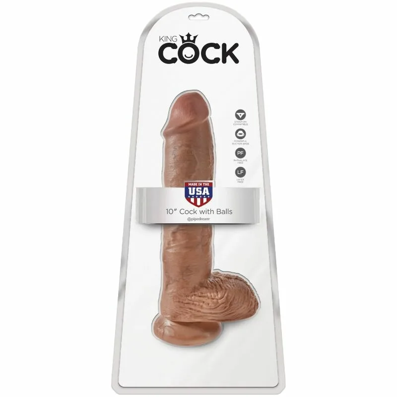 KING COCK - PENE REALÍSTICO CON TESTÍCULOS 19.8 CM CARAMELO - Imagen 6