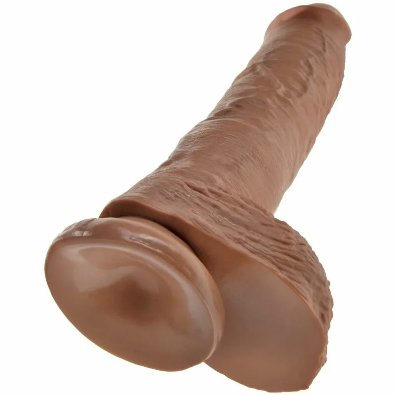 KING COCK - PENE REALÍSTICO CON TESTÍCULOS 19.8 CM CARAMELO - Imagen 4