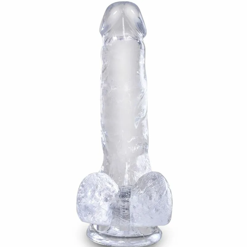 KING COCK - CLEAR PENE REALÍSTICO CON TESTÍCULOS 13.5 CM TRANSPARENTE - Imagen 2