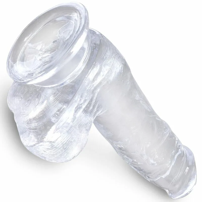 KING COCK - CLEAR PENE REALÍSTICO CON TESTÍCULOS 13.5 CM TRANSPARENTE - Imagen 4