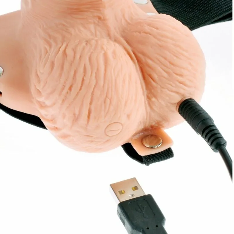 FETISH FANTASY SERIES - ARNÉS AJUSTABLE CONTROL REMOTO PENE REALÍSTICO CON TESTÍCULOS RECARGABLE Y VIBRADOR 15 CM - Imagen 6