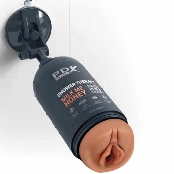 PDX PLUS - MASTURBADOR STROKER DISEÑO DISCRETO DE BOTE CHAMPU MILK ME HONEY CARAMELO - Imagen 2