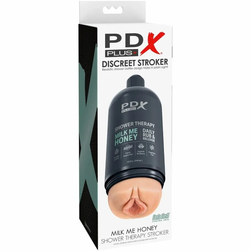 PDX PLUS - MASTURBADOR STROKER DISEÑO DISCRETO DE BOTE CHAMPU MILK ME HONEY - Imagen 6