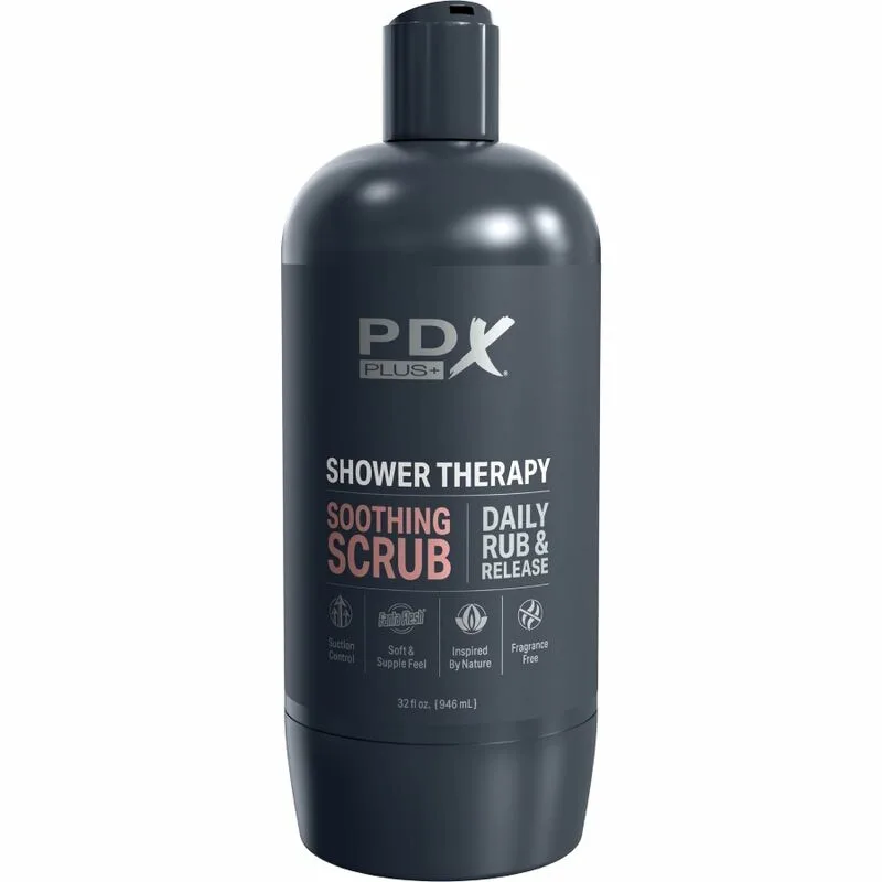 PDX PLUS - MASTURBADOR STROKER DISEÑO DISCRETO DE BOTE CHAMPU SOOTHING SCRUB CARAMELO - Imagen 3