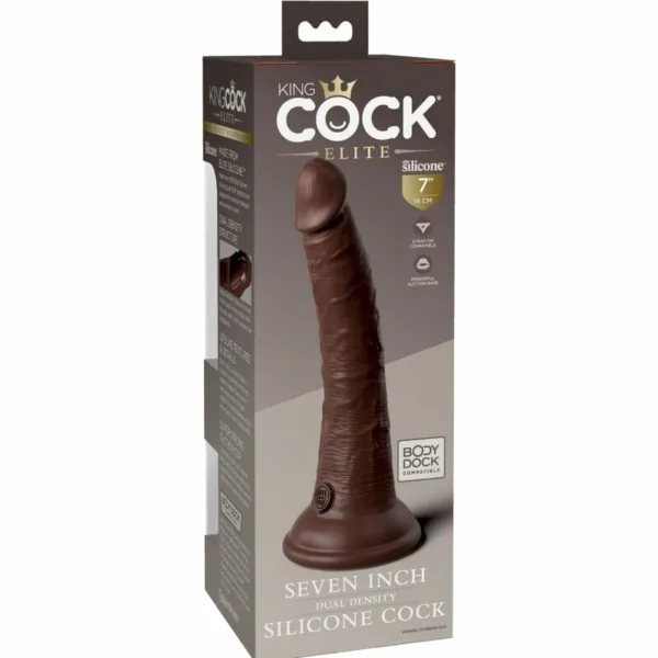 KING COCK - ELITE DILDO REALISTICO SILICONA 17.8 CM MARRON - Imagen 6