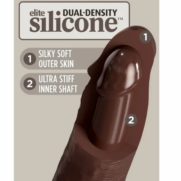 KING COCK - ELITE DILDO REALISTICO SILICONA 17.8 CM MARRON - Imagen 4