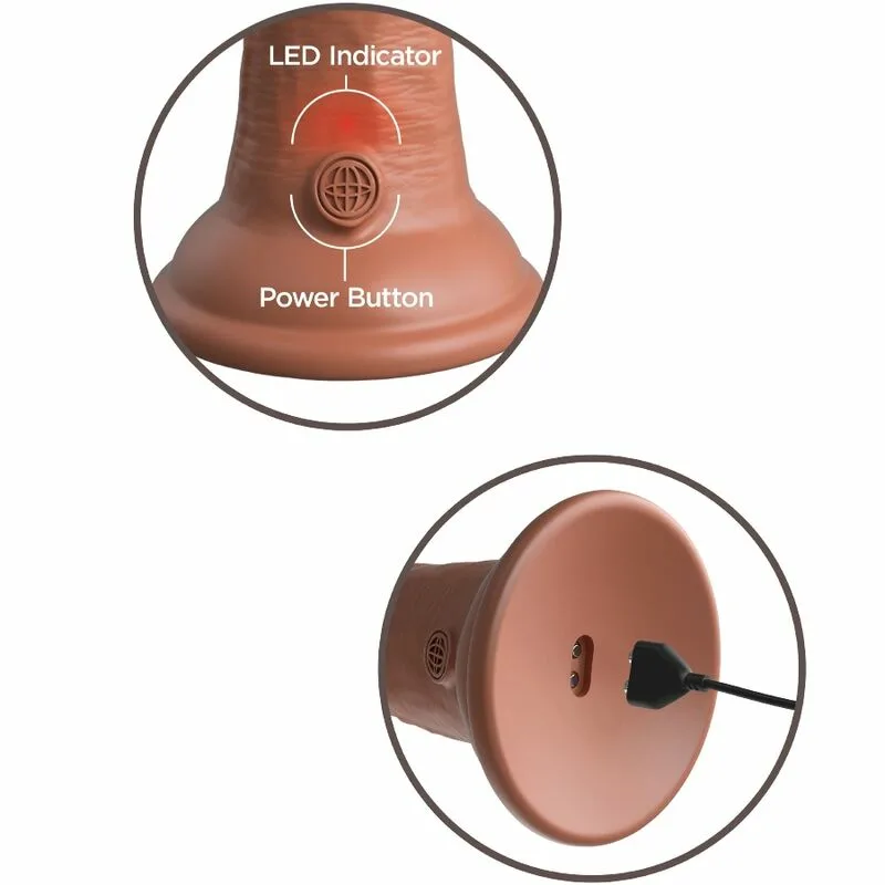 KING COCK - ÉLITE DILDO REALÍSTICO VIBRADOR & SILICONA 15.2 CM CARAMELO - Imagen 3