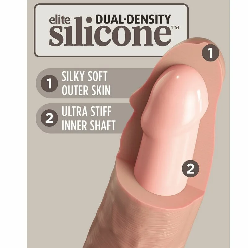 KING COCK - ÉLITE DILDO REALÍSTICO VIBRADOR & SILICONA CONTROL REMOTO 17.8 CM - Imagen 4