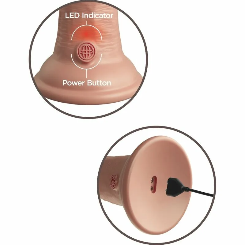 KING COCK - ÉLITE DILDO REALÍSTICO VIBRADOR & SILICONA 20.3 CM - Imagen 4