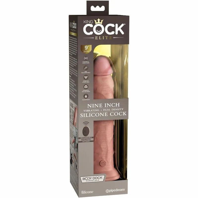 KING COCK - ÉLITE DILDO REALÍSTICO VIBRADOR & SILICONA CONTROL REMOTO 23 CM - Imagen 7