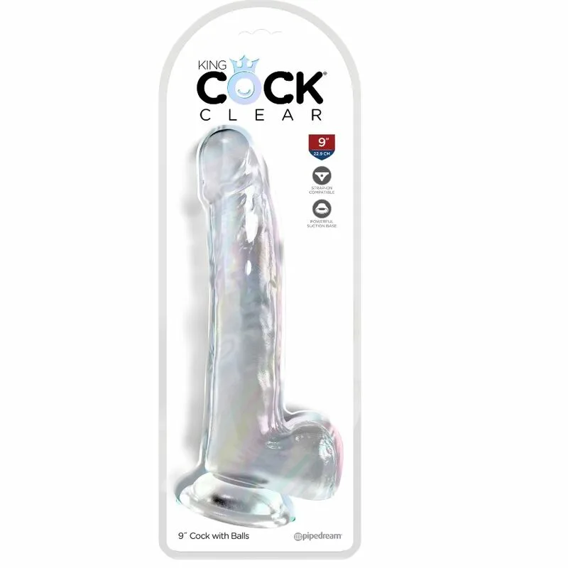 KING COCK - CLEAR DILDO CON TESTÍCULOS 20.3 CM TRANSPARENTE - Imagen 2