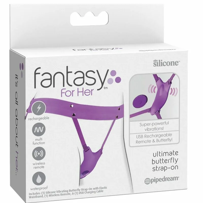 FANTASY FOR HER - ARNES MARIPOSA VIBRADOR, RECARGABLE & CONTROL REMOTO VIOLETA - Imagen 5