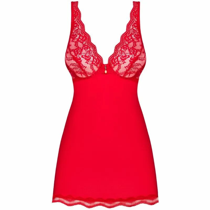 OBSESSIVE - BABYDOLL Y TANGA LUVAE ROJO S/M - Imagen 5