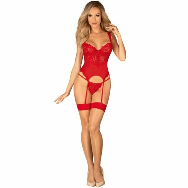 OBSESSIVE - AMOR CHERRIS CORSET & TANGA L/XL - Imagen 3