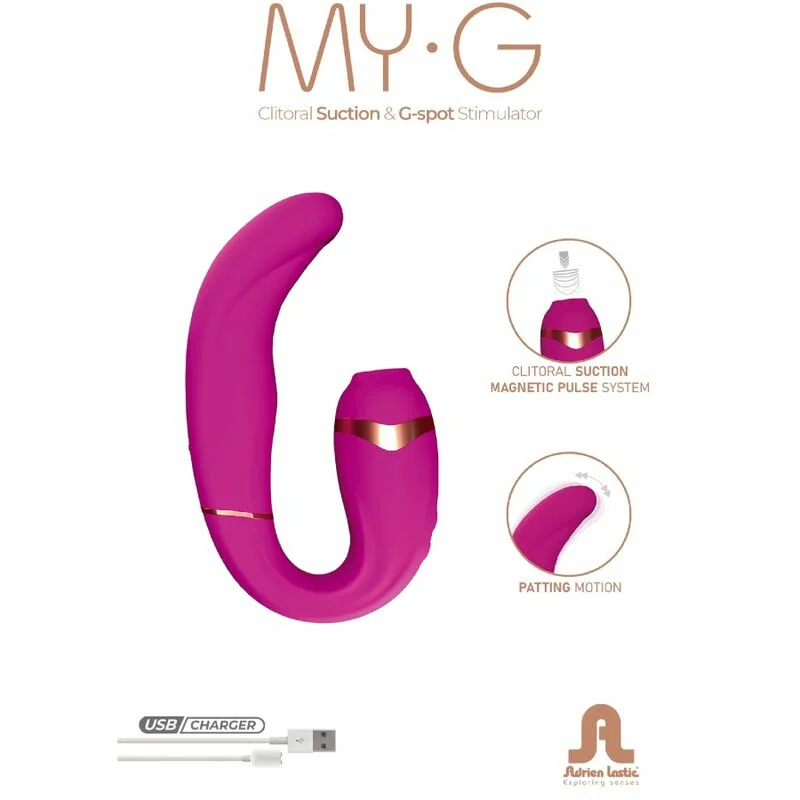 ADRIEN LASTIC - MYG SUCCIONADOR CLÍTORIS Y ESTIMULADOR G-SPOT ROSA - Imagen 6