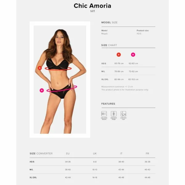 OBSESSIVE - CHIC AMORIA SET 2 PIEZAS SIN COPA XL/XXL - Imagen 7