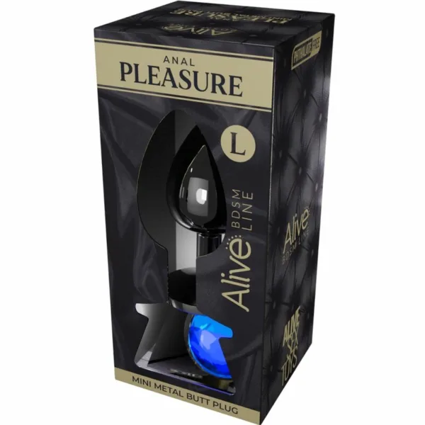 ALIVE - ANAL PLEASURE MINI PLUG METAL AZUL TALLA L - Imagen 2