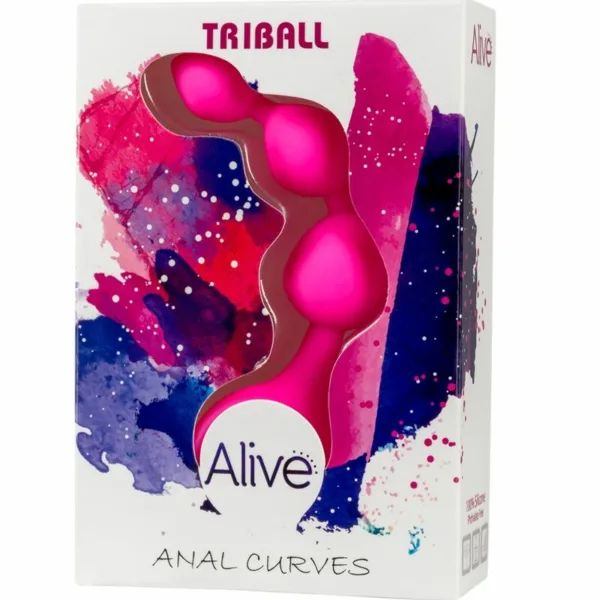 ALIVE - TRIBALL BOLAS ANALES SILICONA ROSA 15 CM - Imagen 2