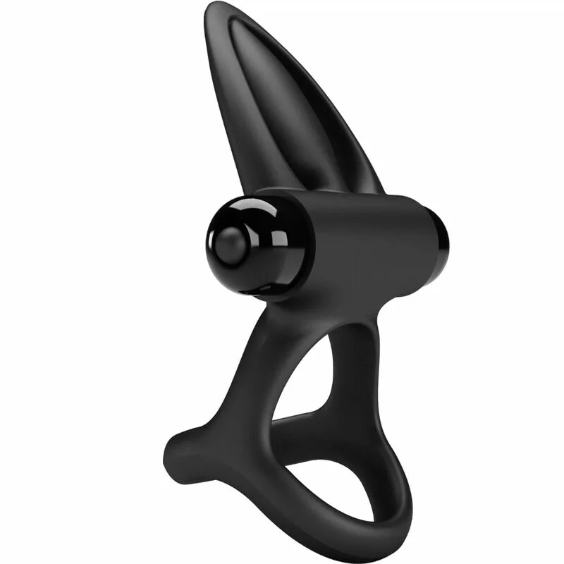 PRETTY LOVE - ANILLO VIBRADOR 10 VIBRACIONES SILICONA NEGRO - Imagen 3