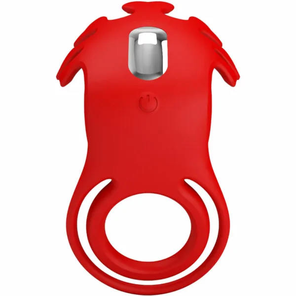 PRETTY LOVE - RUBEN ANILLO VIBRADOR 7 VIBRACIONES SILICONA ROJO - Imagen 4