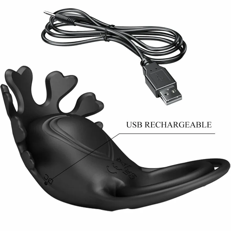 PRETTY LOVE - RUBEN ANILLO VIBRADOR 7 VIBRACIONES SILICONA NEGRO - Imagen 8