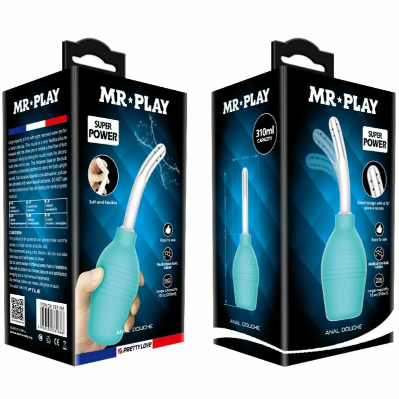 MR PLAY - PERA ANAL DUCHA DE GOMA AZUL - Imagen 8