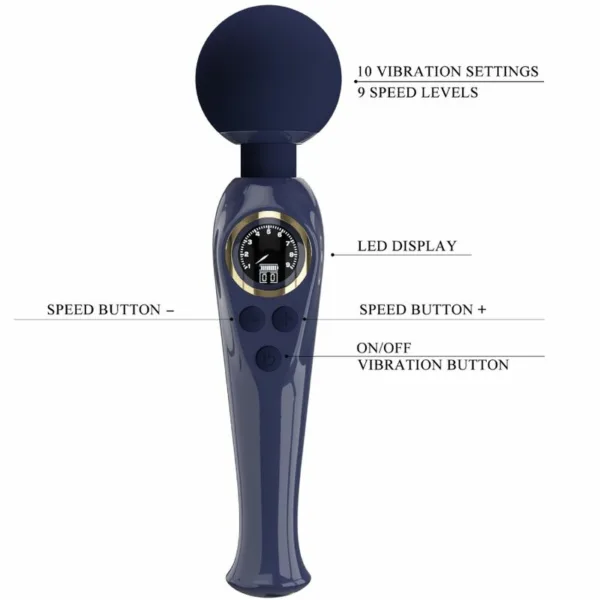 PRETTY LOVE - SKYLER VIBRADOR WAND AZUL - Imagen 7