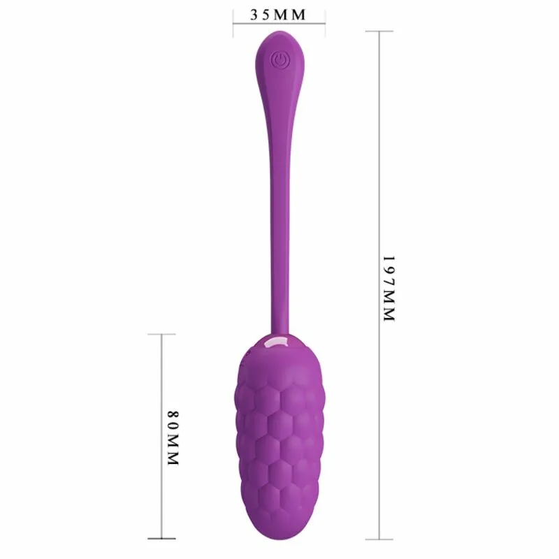 PRETTY LOVE - HUEVO VIBRADOR CON TEXTURA MARINA RECARGABLE MORADO - Imagen 6