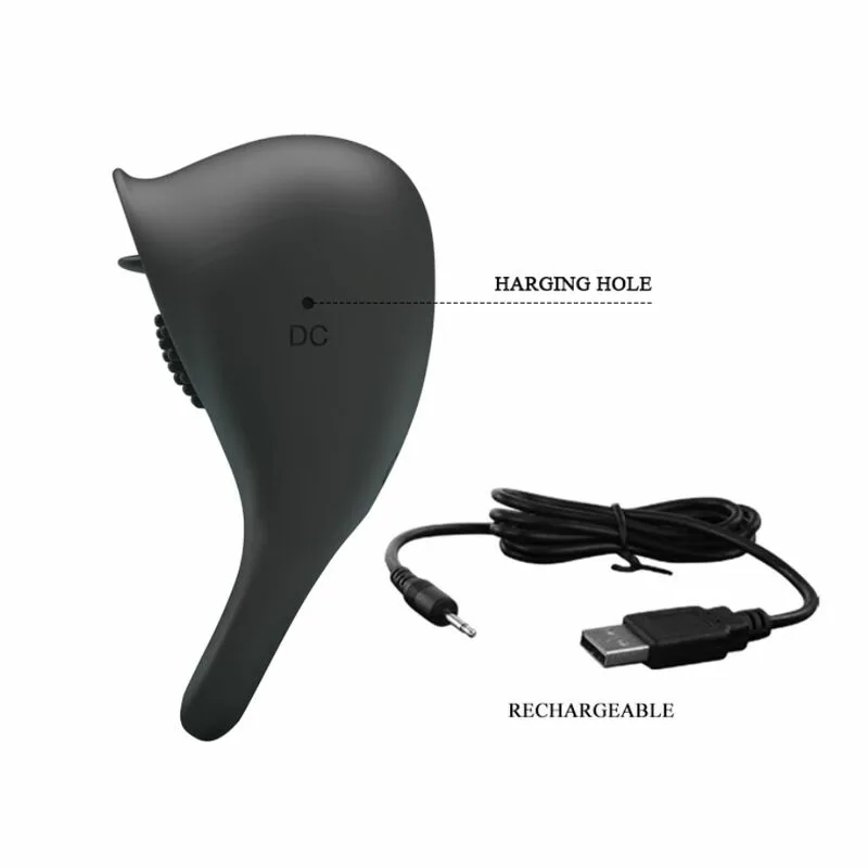 PRETTY LOVE - ANILLO VIBRADOR PARA PENE CON LENGUA NEGRO - Imagen 8