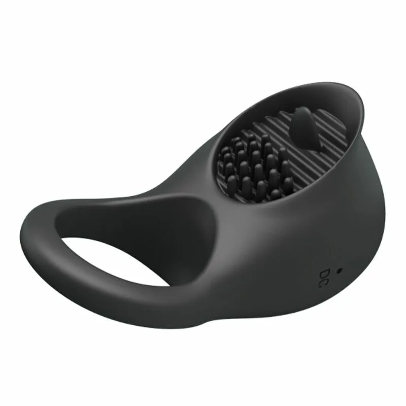 PRETTY LOVE - ANILLO VIBRADOR PARA PENE CON LENGUA NEGRO - Imagen 3