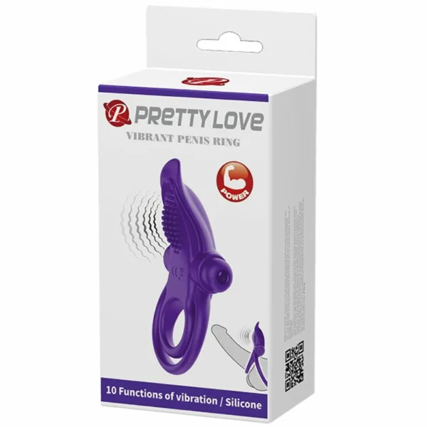 PRETTY LOVE - ANILLO VIBRADOR PARA PENE MORADO - Imagen 9